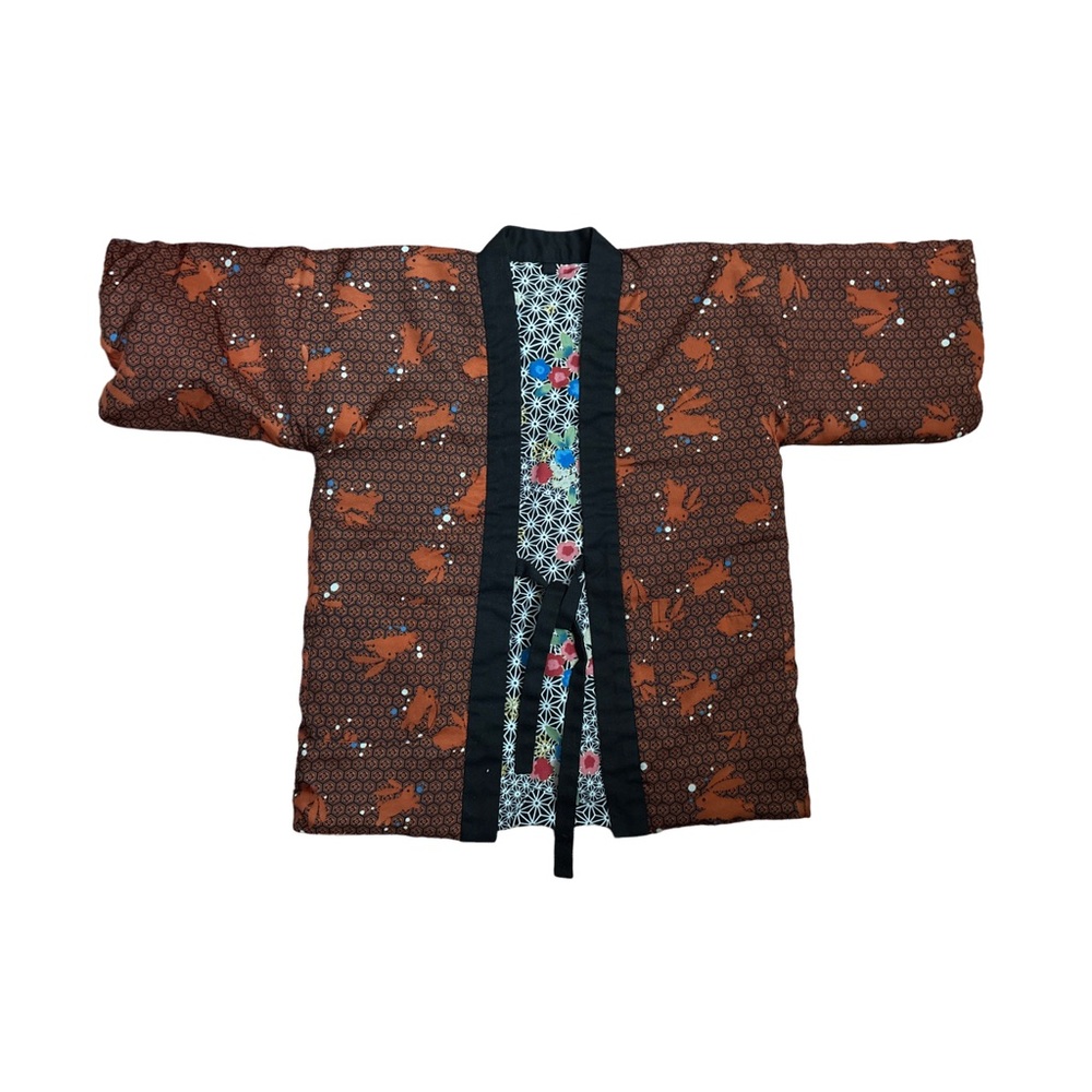 Kids reversible Kimono Jacket with Black Trim - size 2-3T